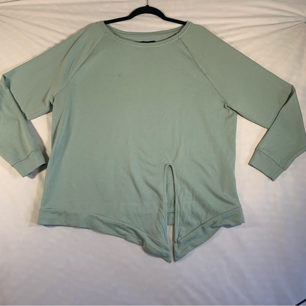 GAP WOMENS LARGE MINT GREEN LONG SLEEVE SWEATER FRONT‎ SIDE TIE